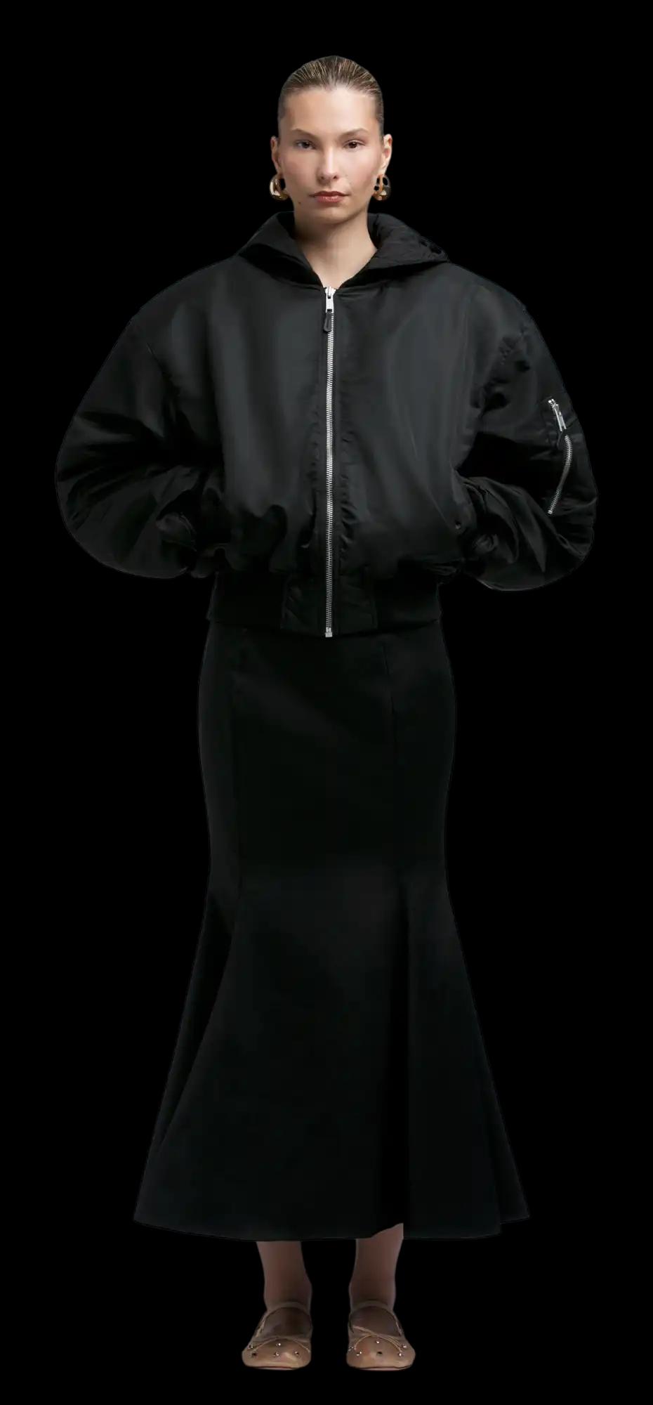 burgeon skirt black sateen