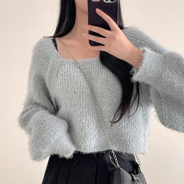 앙고라 퍼프 스퀘어 - 3color