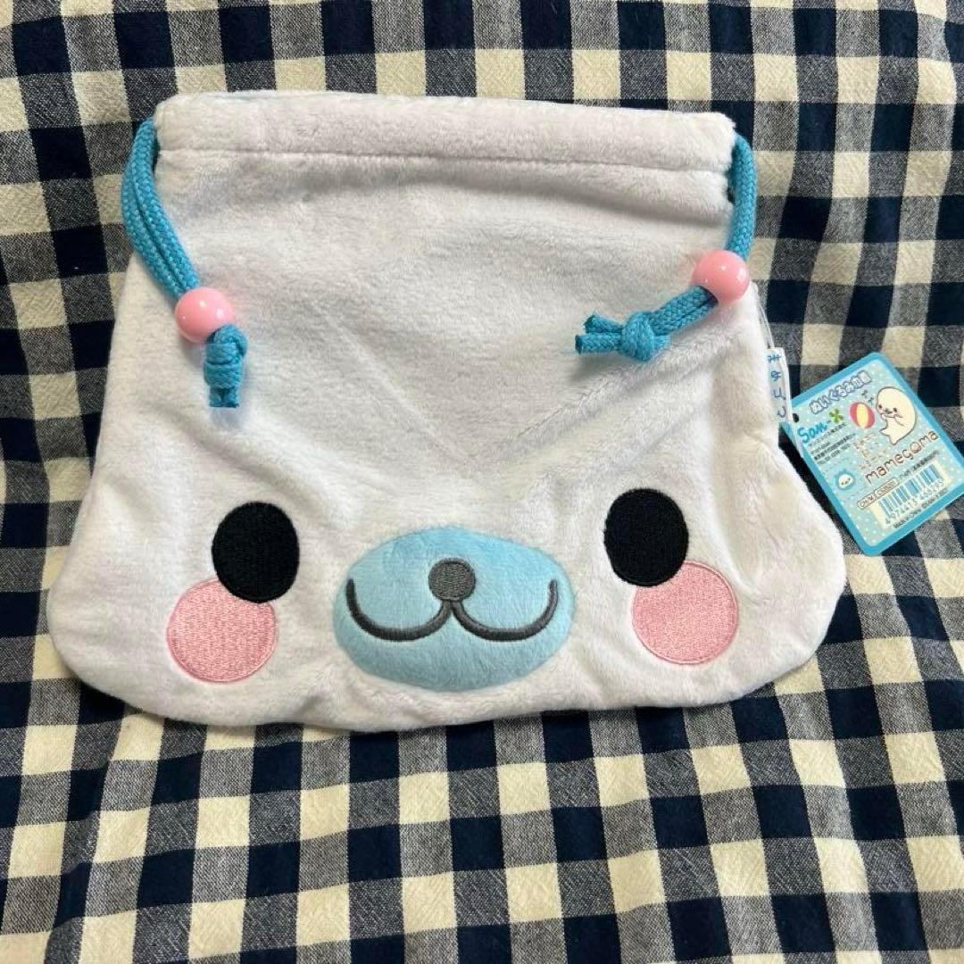 まめゴマ ぬいぐるみ巾着 未使用タグ付 しろゴマ ポーチ 縦 型 ポーチ
