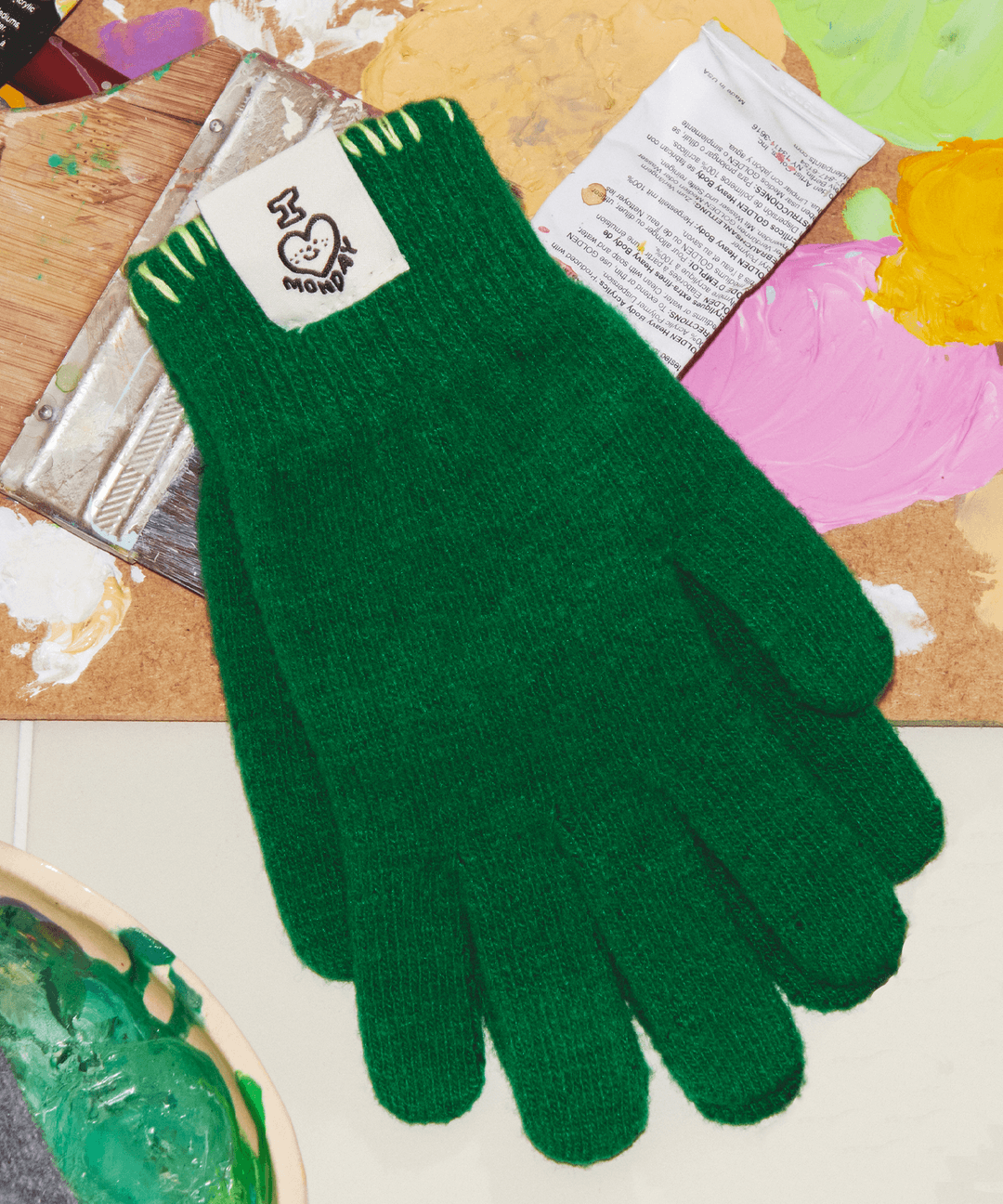 [SLOW MONDAY] Love Stitch Gloves [그린]