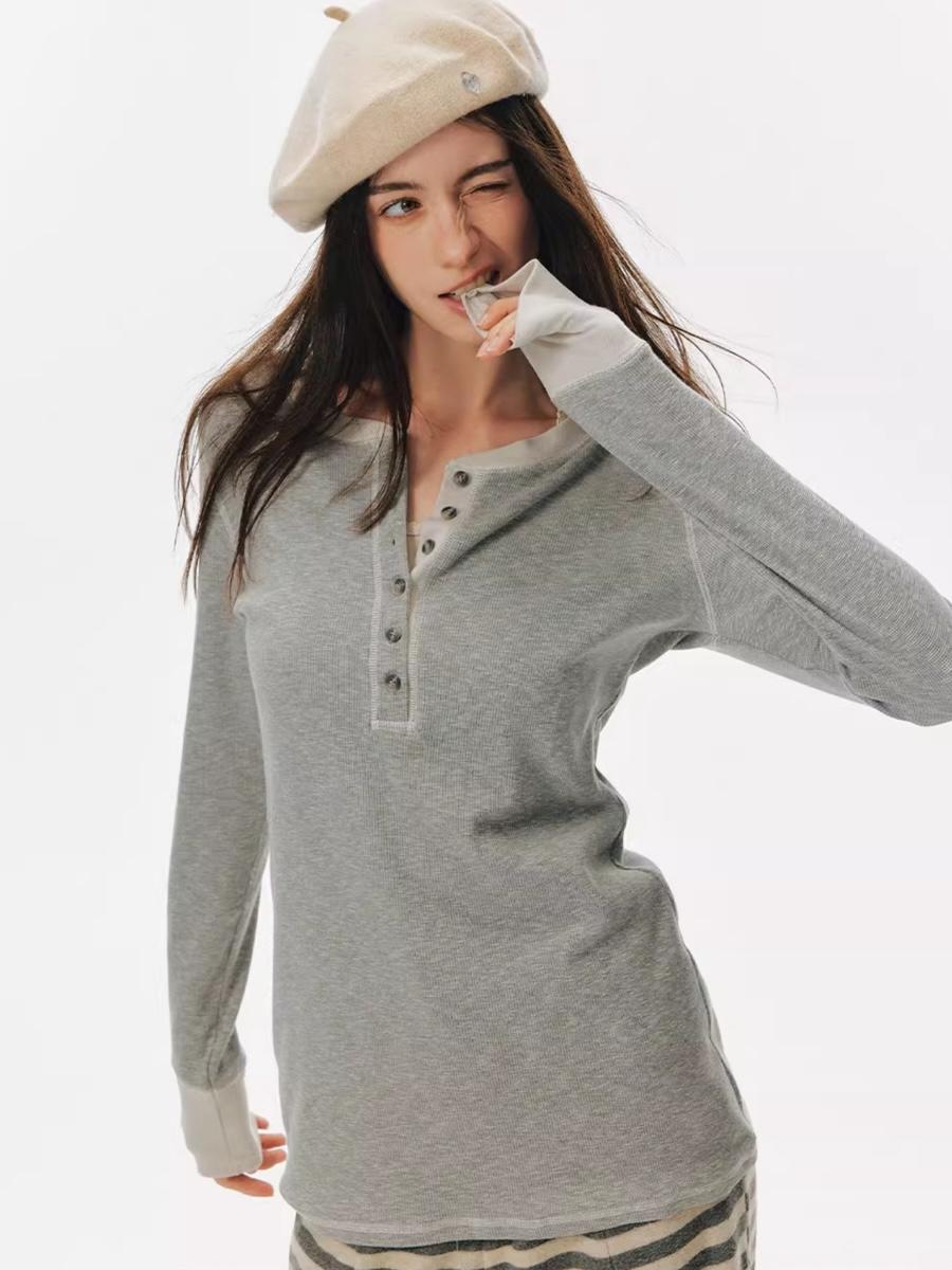 NECY STUDIO Henry Stitch Slim T-shirt