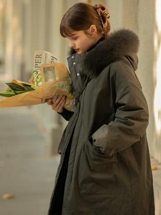 RUE fur-trimmed winter padding_black