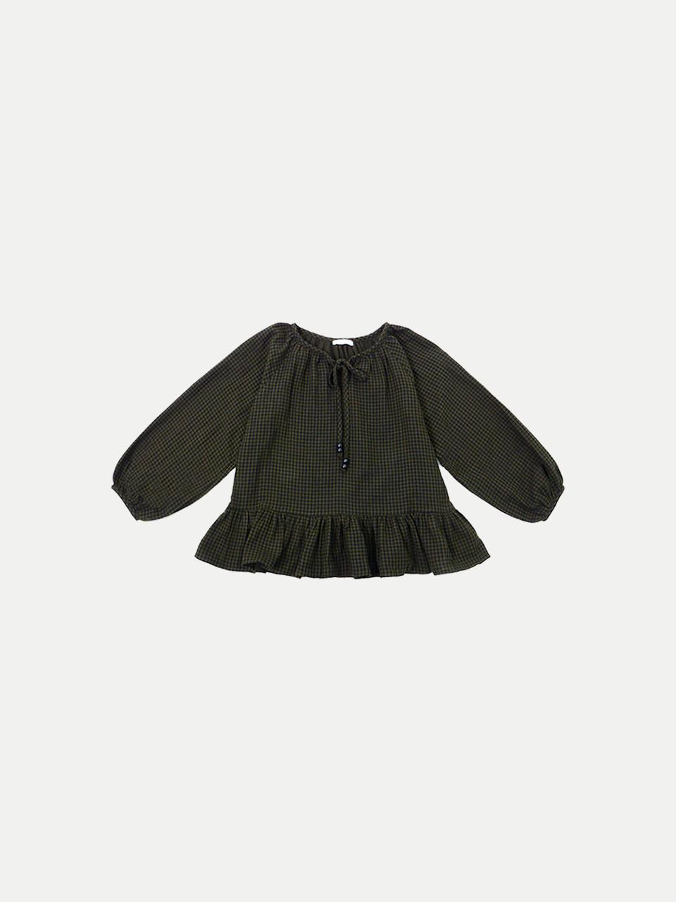 Check WoodBall Blouse Checked Green