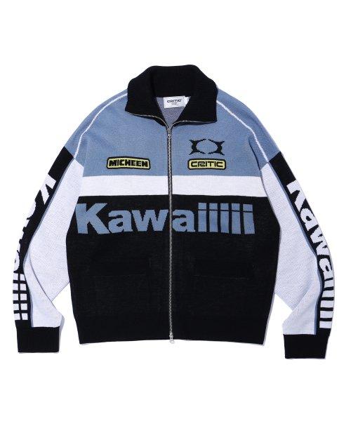 KWAIIIII RACING ZIP-UP KNIT BLUE
