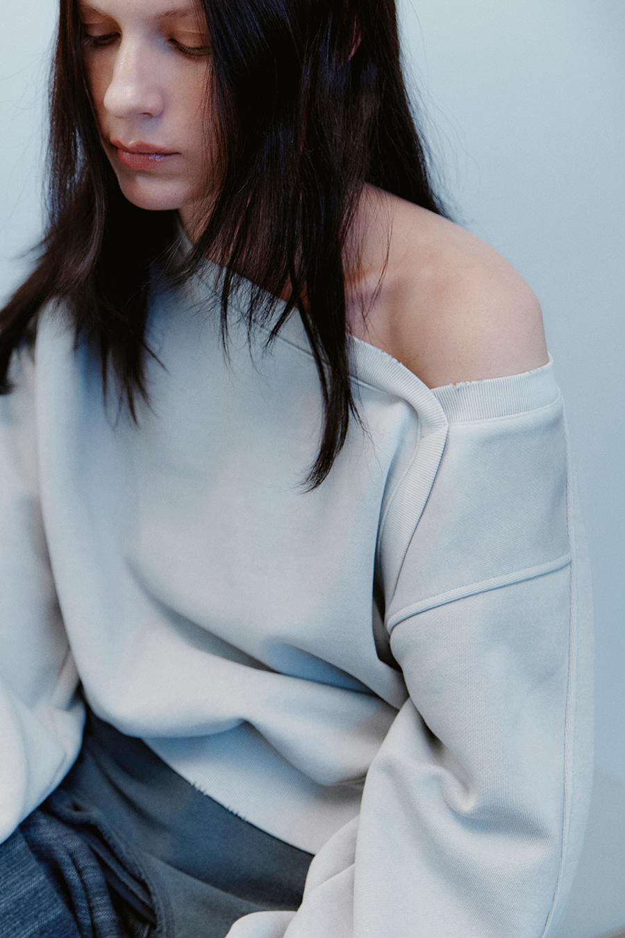 페이드 워싱 스웨트셔츠 ASH BEIGE