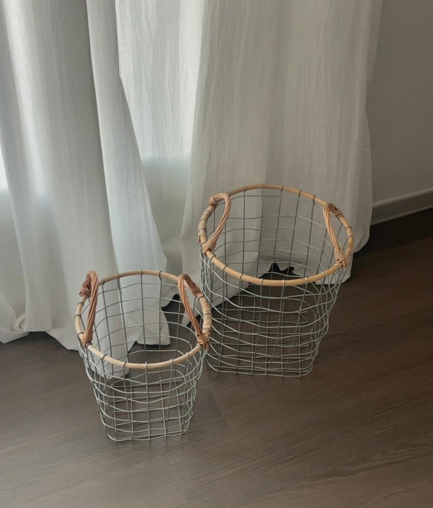 Vintege Rattan Handle Basket (2Size) 빈티지 라탄 핸들 바스켓