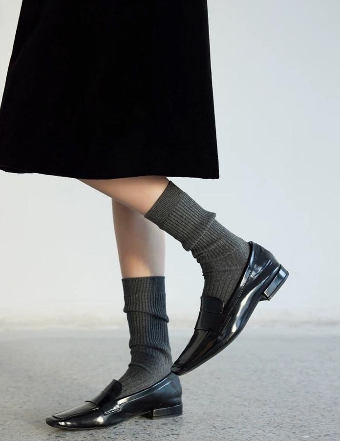 YANGMA 사계절 얇은 컬러 미디/롱 양말 (6color)