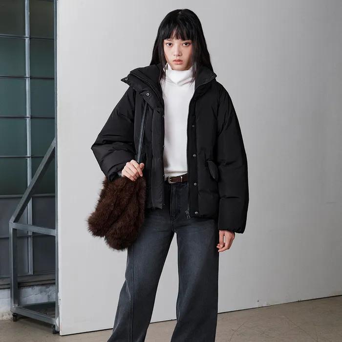 Signature Outpocket Short Puffer Down Black (KE5X38M015)