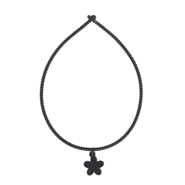 BLACK SILICON DAISY NECKLACE