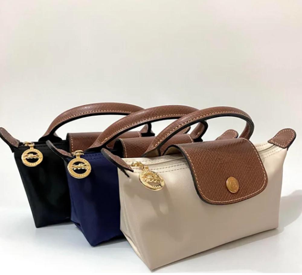 롱샴 르 플리아쥬 미니 파우치 핸들백 블랙 네이버 그린