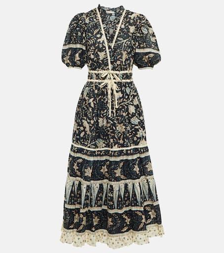 Annisa 프린트 미디 드레스