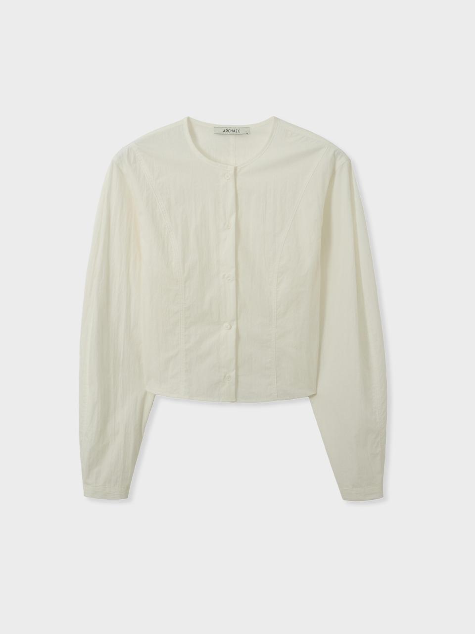 volume sleeve blouse_ivory