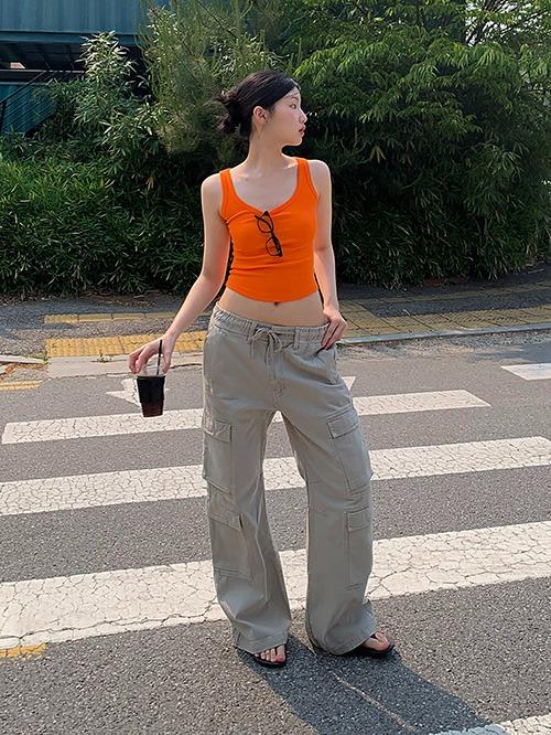 vintage work pants, 2color