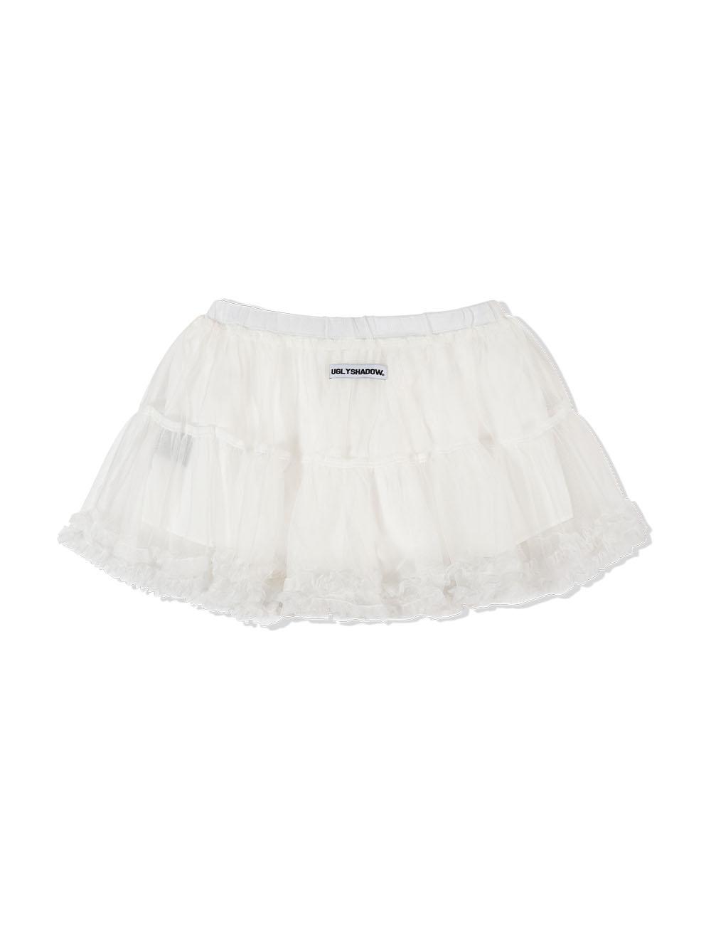 MESH FRILL CANCAN SKIRT(WHITE)