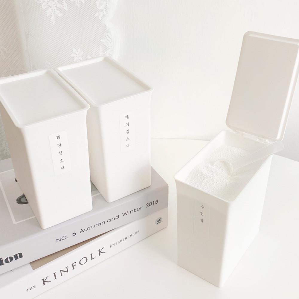 천연세제 소분용기 가루세제통 3개세트 (스푼 포함)