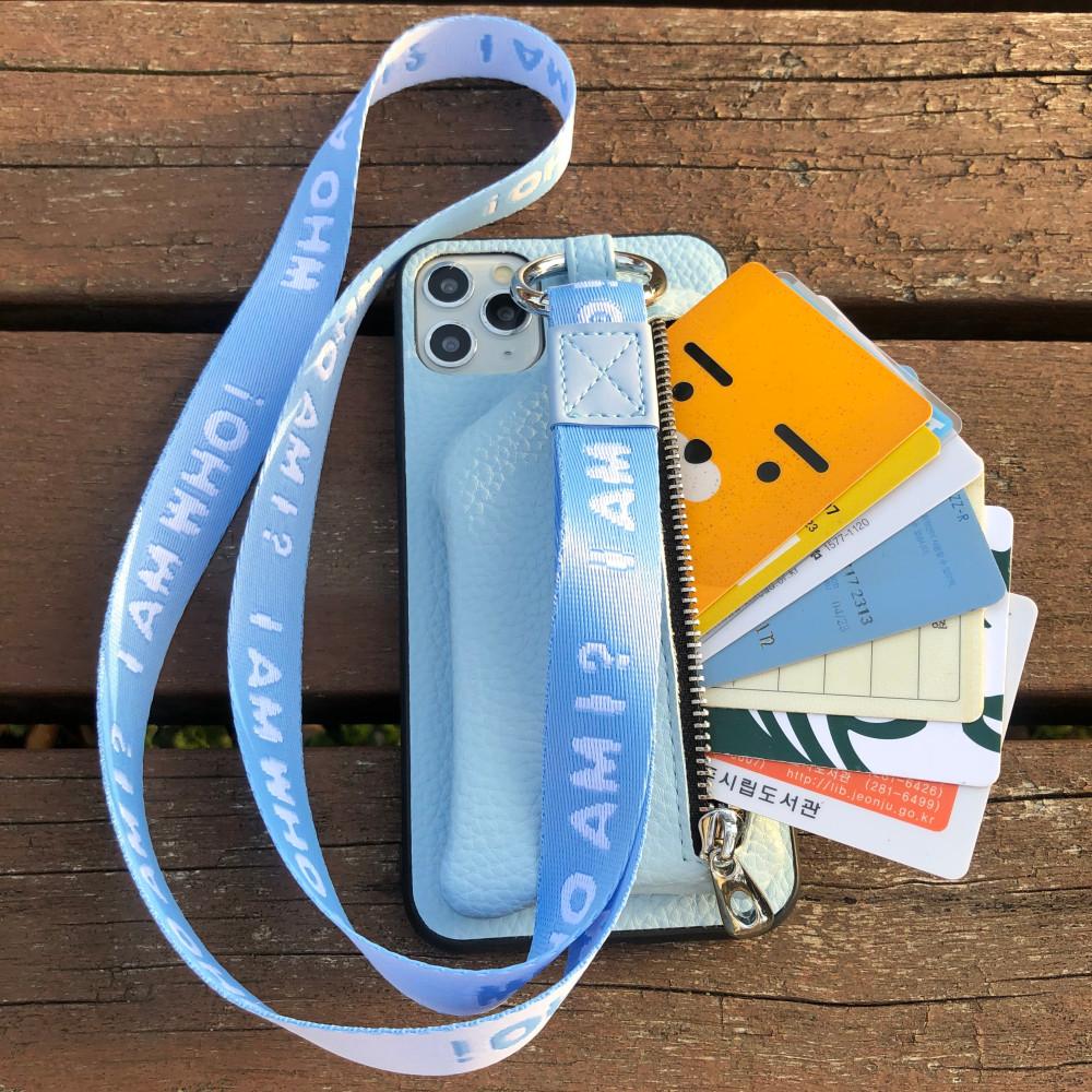 명품 아이폰 12 가죽 카드 주머니 힙한 목걸이 여행용 갤럭시 폰케이스
