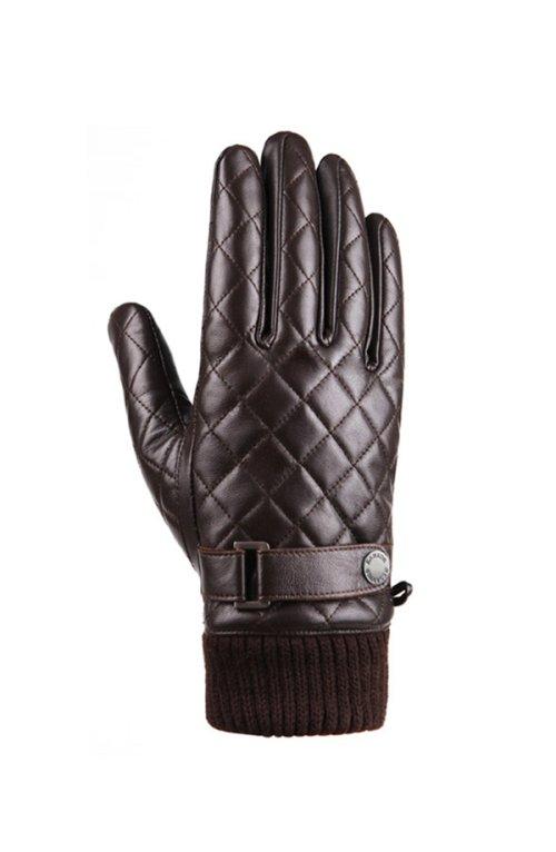 풀터치 퀼팅 가죽장갑 Brown