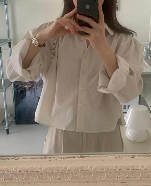 컴히얼 셔링 숏 블라우스 (3col) comehere