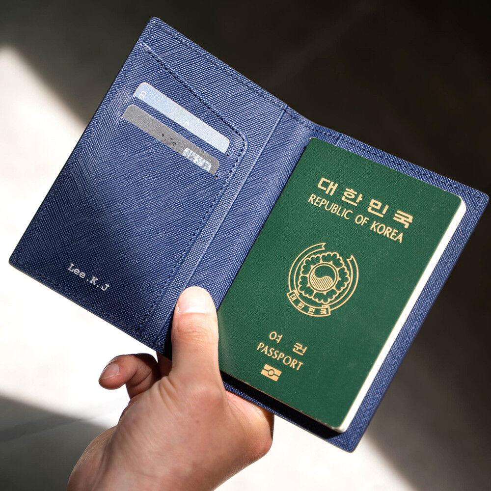 엔로우 천연 가죽 여권 케이스 지갑 RFID 차단