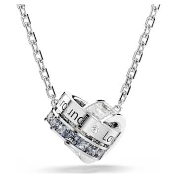 Connexus 펜던트, 믹스 컷, `Love is around`, 그레이, 로듐 플래팅