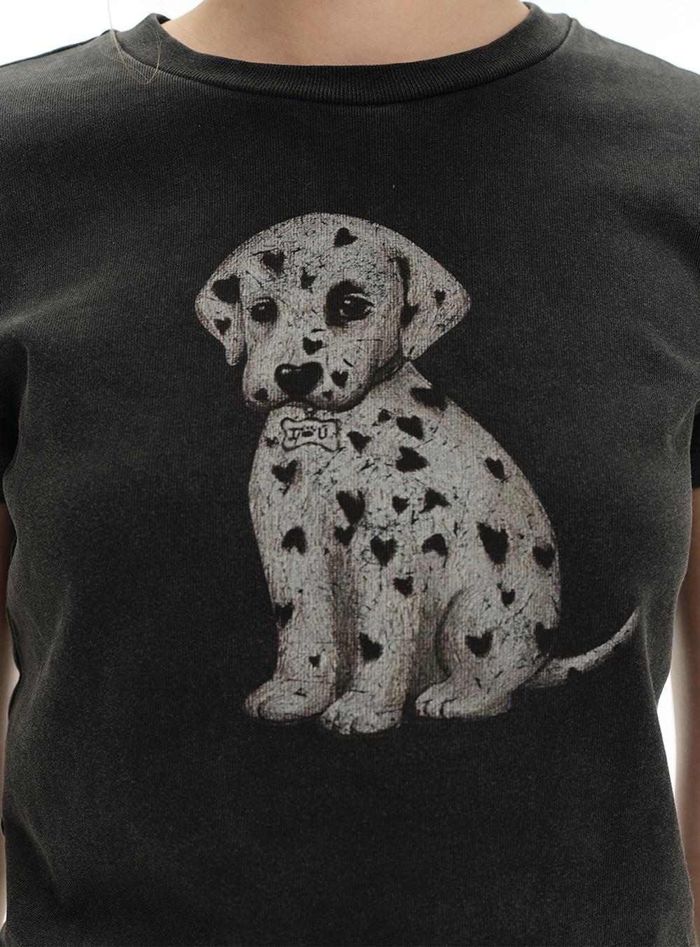 Distressed Dalmatian Print T-Shirt