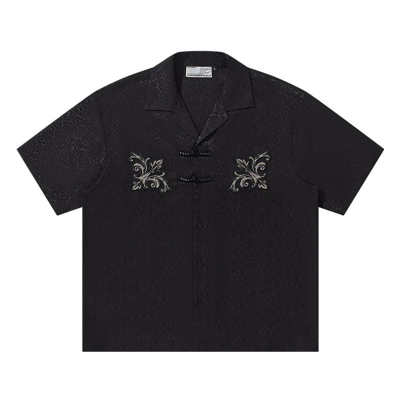 Colorblock Scout Embroidery Knots Shirt - Black / M