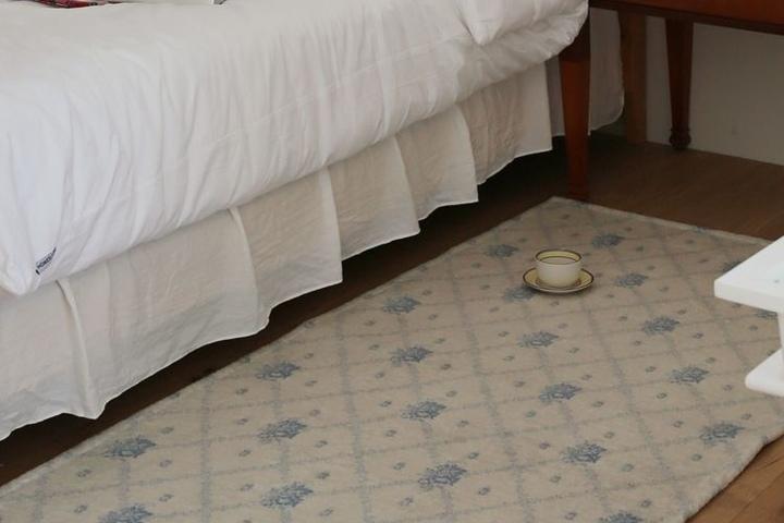 워셔블 빈티지 무스 플라워 체크 패턴 포인트 거실 침대 미니 러그