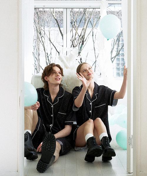 [2PACK] 나잇트윙클 클린핏 반팔 커플 잠옷세트