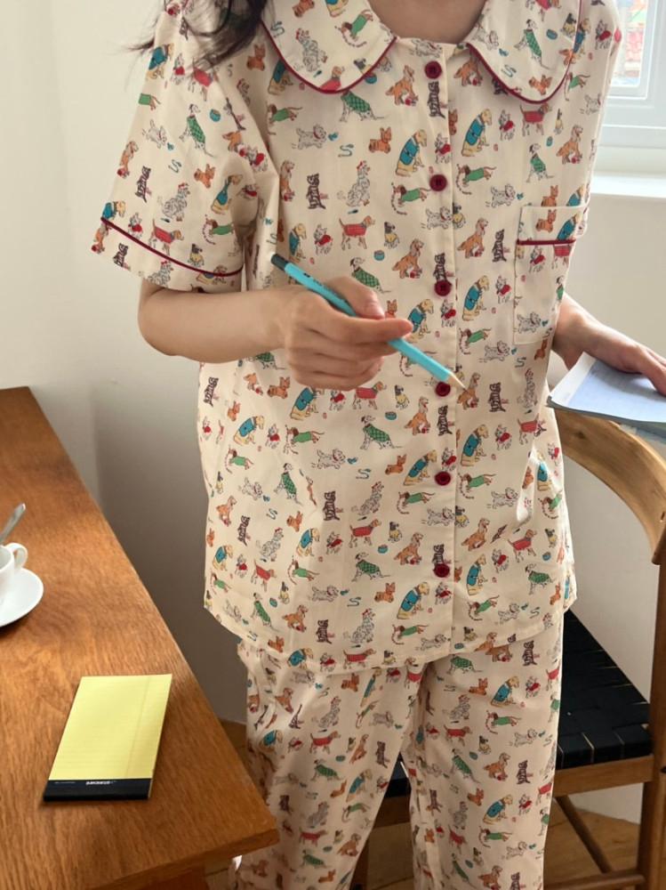 [마인드핑거] 둥근카라파자마 - 퍼피