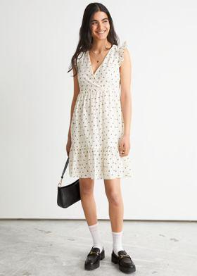 슬리브리스 코튼 미니 드레스