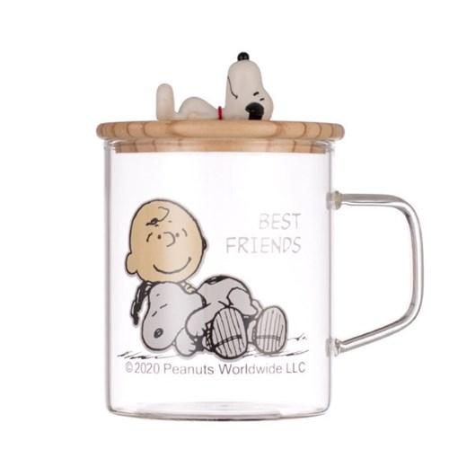 피너츠 스누피 내열 유리컵 1+1 잔 글라스 세트
