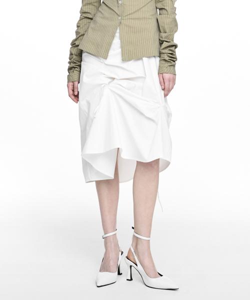 STRAP PULLED SKIRT IVORY