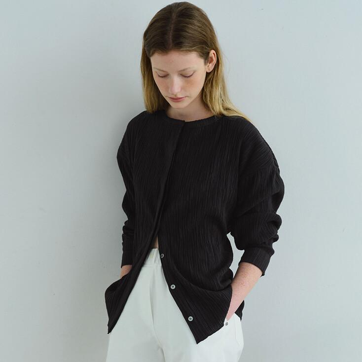 hidden pleats blouse (black)