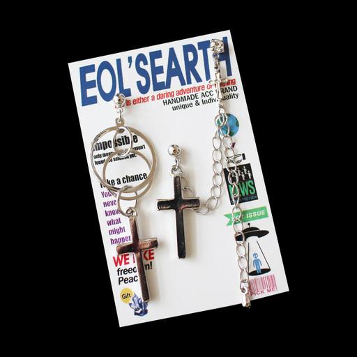 (귀찌/피어싱O)킹ver1 십자가 스트릿 투핀귀걸이