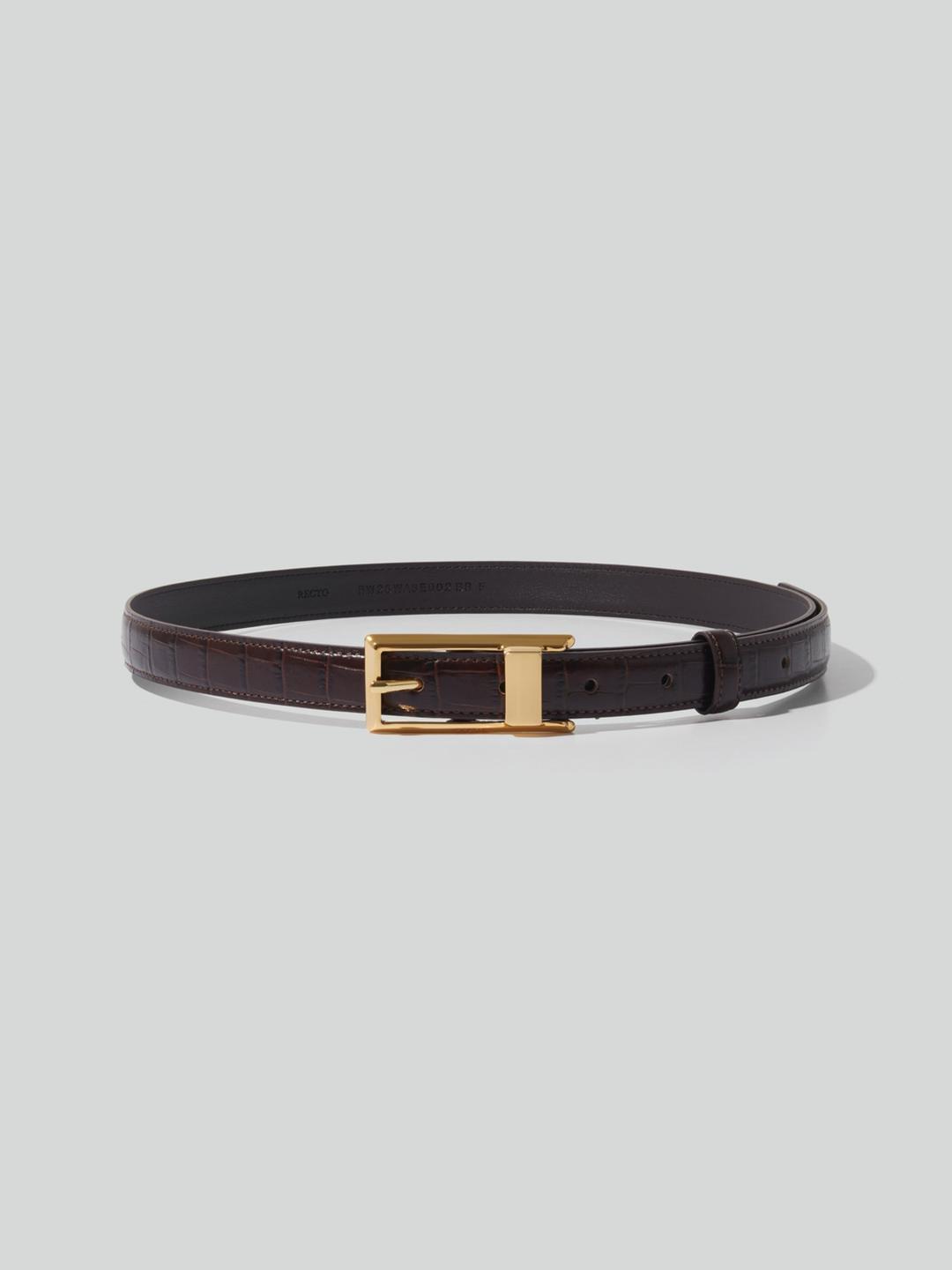 SIGNATURE SQUARE BUCKLE BELT (VINTAGE BROWN)