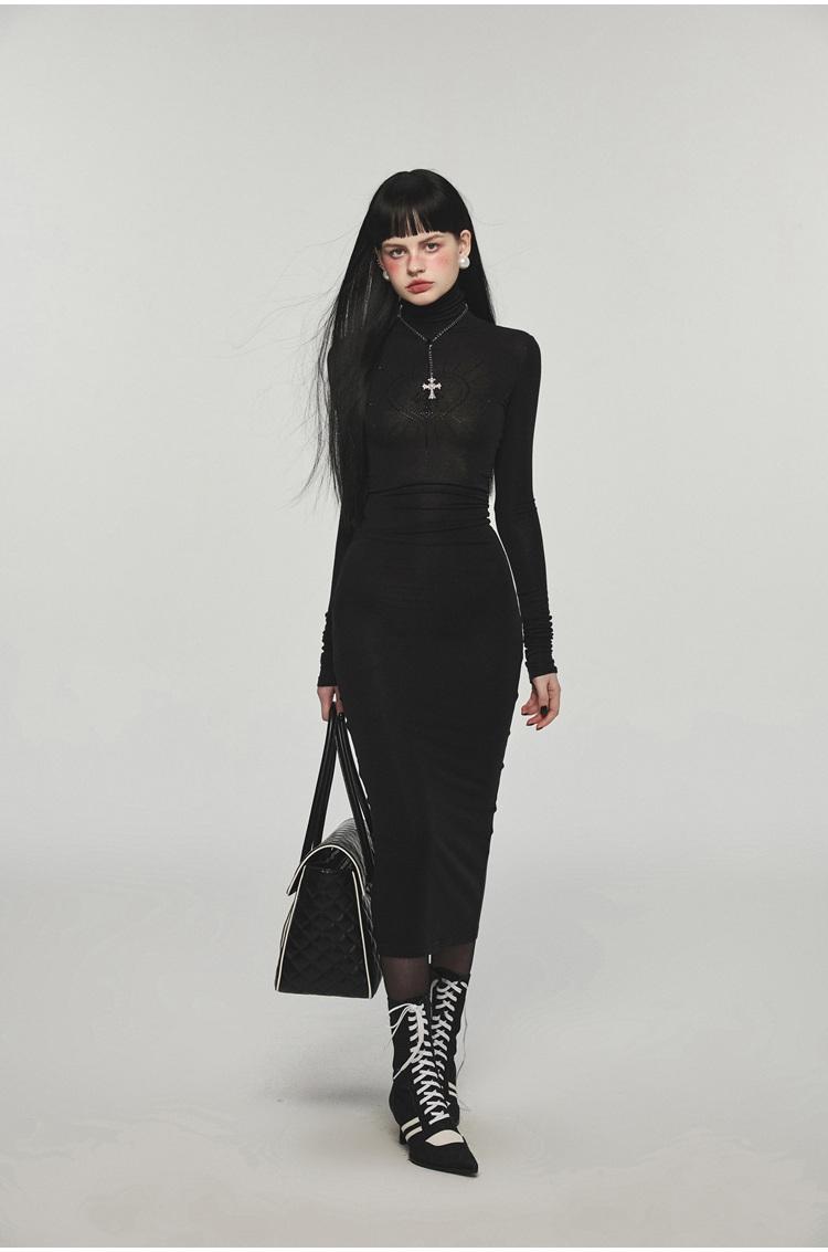 1JINN STUDIO [2ver] Turtleneck Slim Fit Long Dress