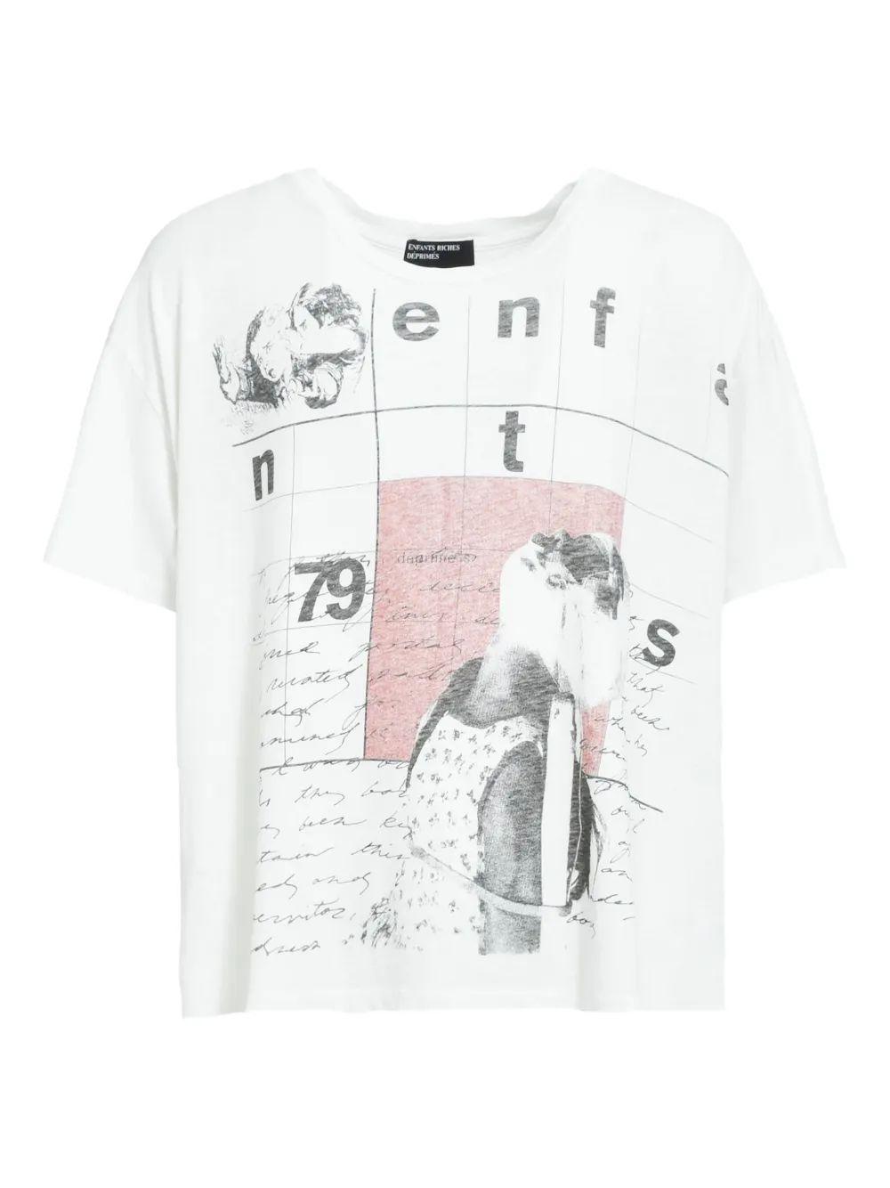 그래픽 프린트 오버사이즈 티셔츠