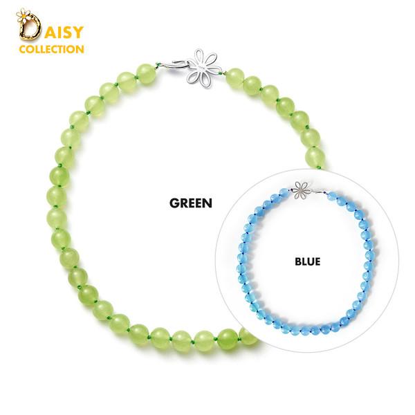 DAISY JADE NECKLACE 10mm (GREEN / BLUE)