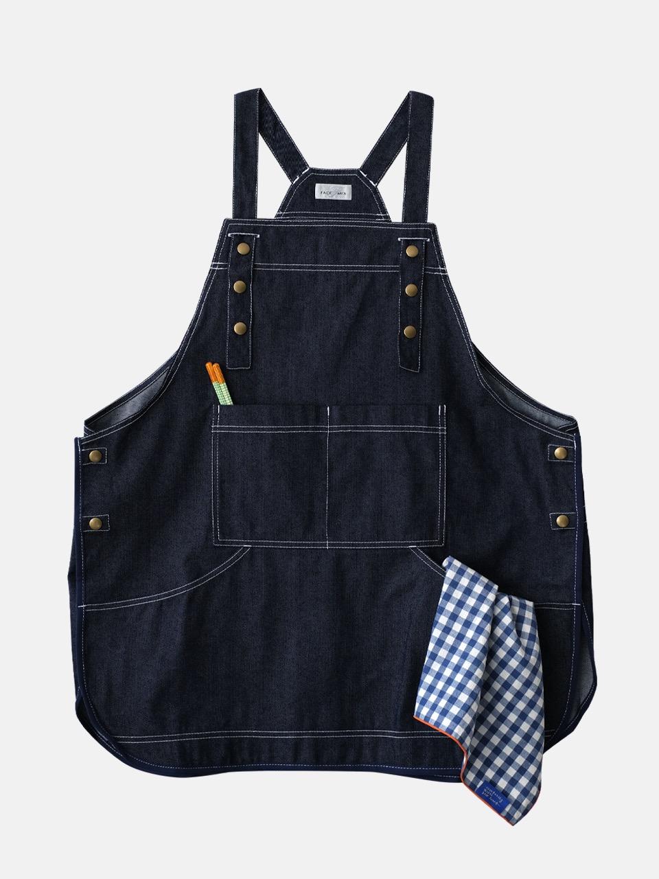 롯지 데님 앞치마