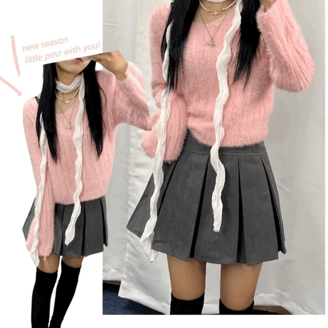 당일발송* [보들보들~] cozy v neck crop knit - 코지 브이넥 크롭 니트 (4color) 브이넥니트 브이넥크롭 크롭니트 데이트룩  당일발송 당일출고 빠른배송
