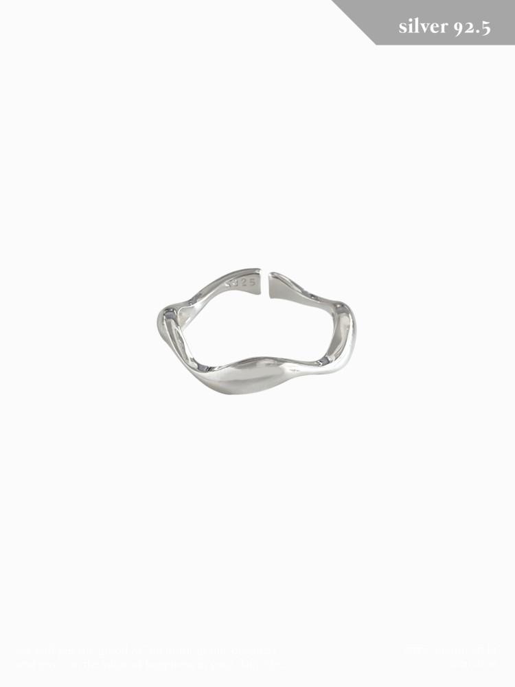 물결 웨이브 은 실버 프리 사이즈 조절 가능 레이어드 반지 링 악세사리 주얼리 silver92.5 온앳인 (wave ring)