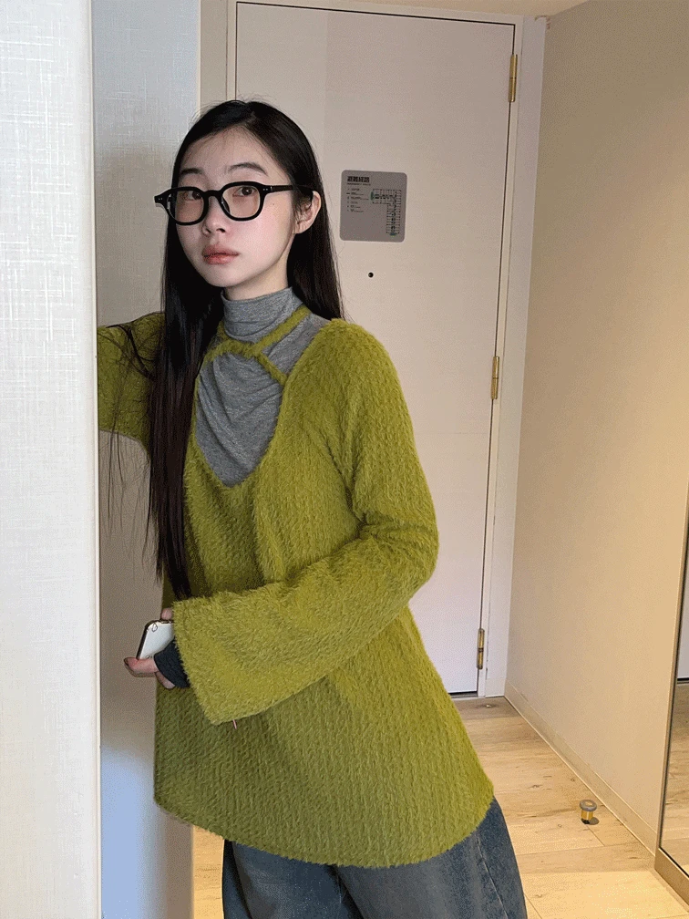 헤이즈 페더 롱 니트 (투웨이)