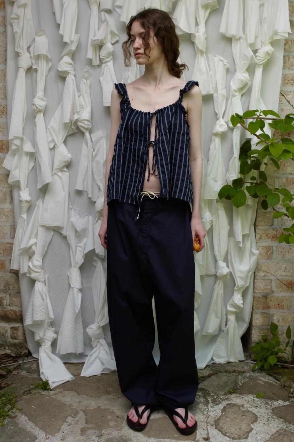 Via Luigi string baggy pants (Navy)