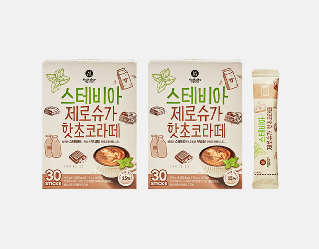 맥널티 스테비아 제로슈가 핫초코라떼 2박스(총 60개입)+리유저블컵 증정