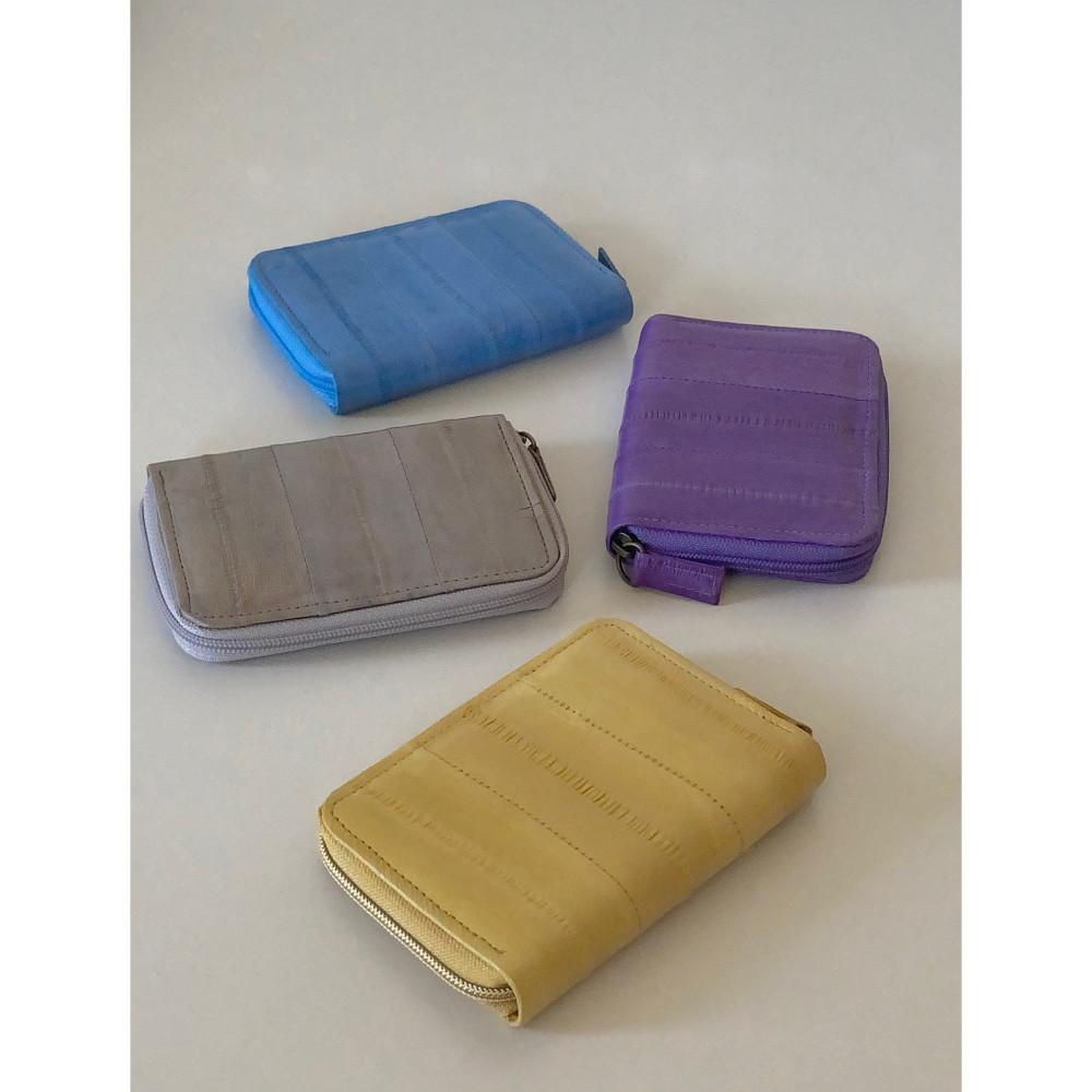 vintage square wallets - vintage yellow / light blue / light gray / neon purple