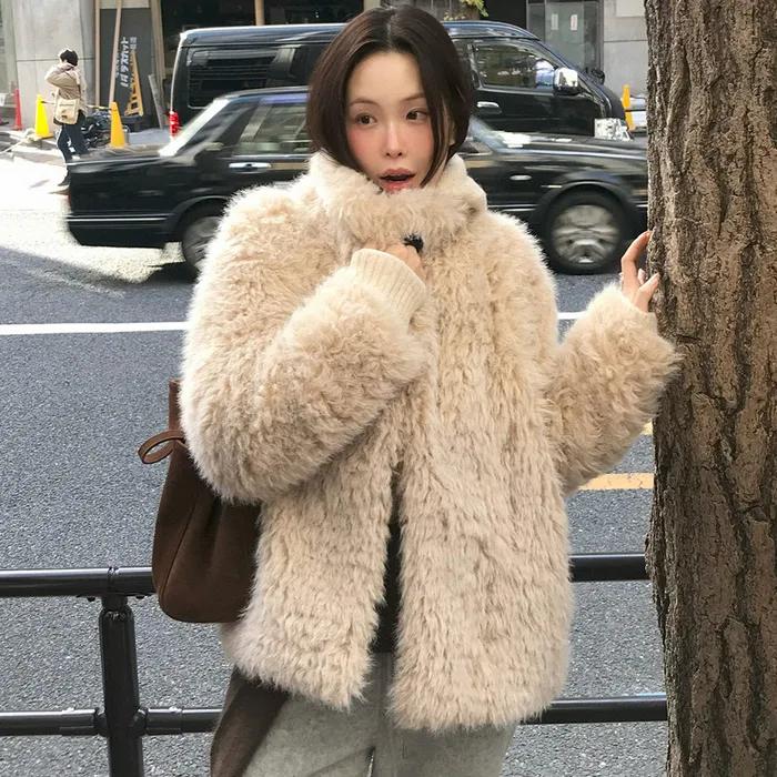 [은현 PICK] vintage fur half coat (beige)