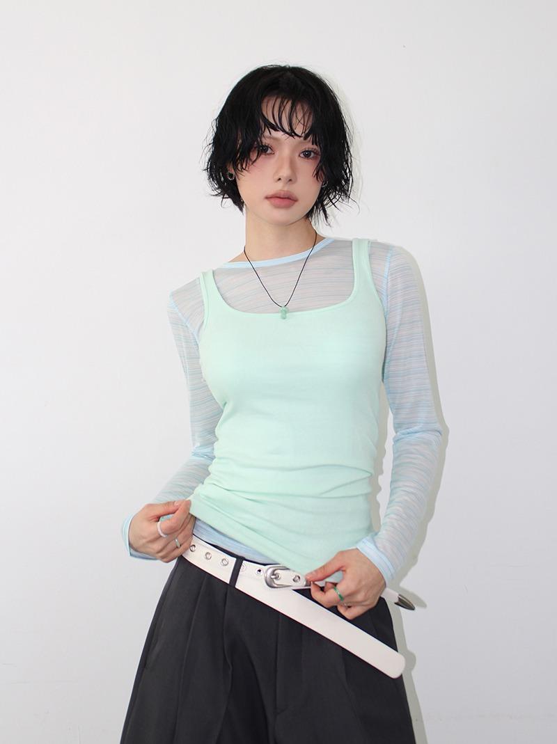 (*당일발송) HAZY SLIM LONG SLEEVELESS (5color!)