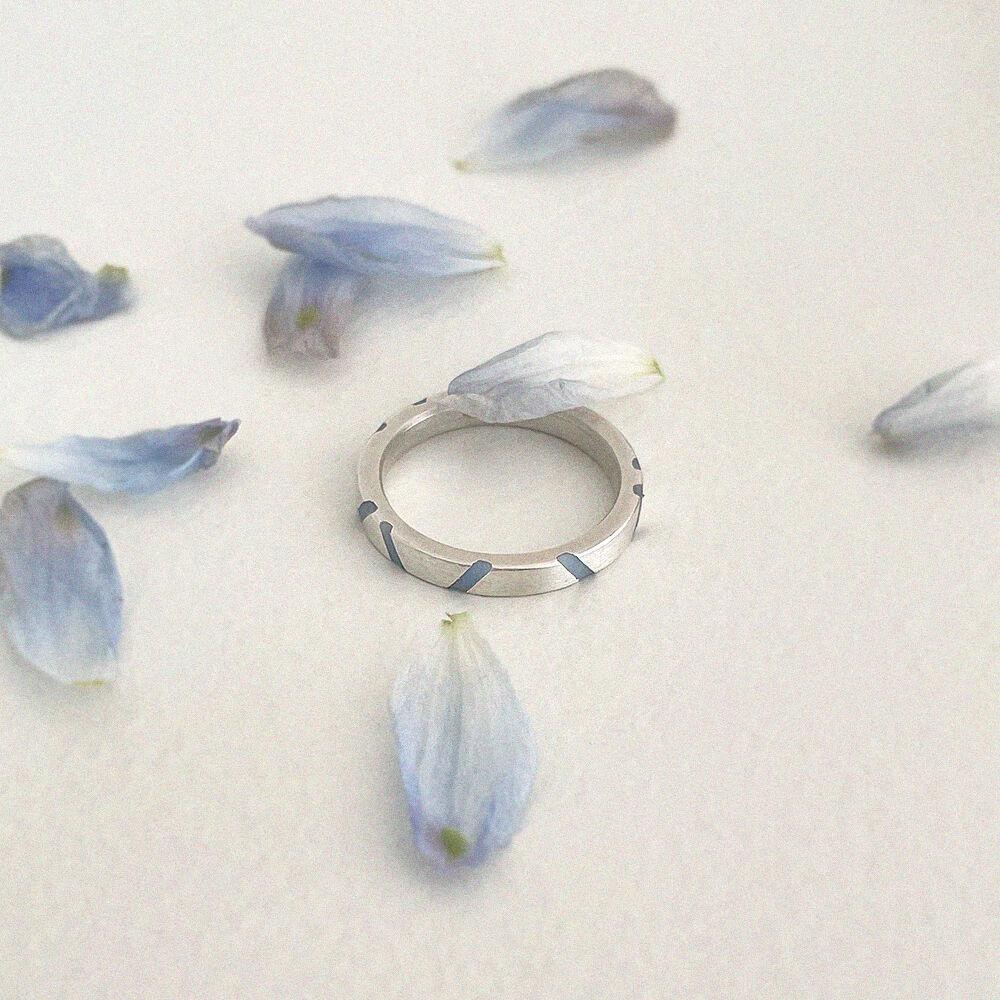 Palette ring Blue (silver)
