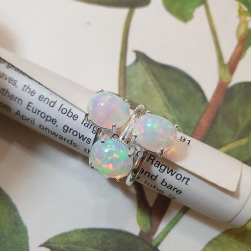 (한정수량)천연 에디오피아 화이트오팔 심플 반지