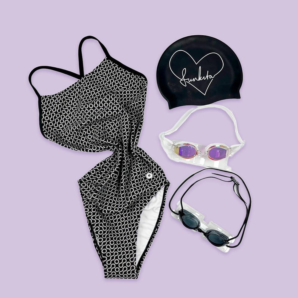 애디블 엘레멘트 오픈형 X백 [블랙] 여자 실내수영복 다크 오리지널 코디세트 ASWBK032 ROYALBLACK